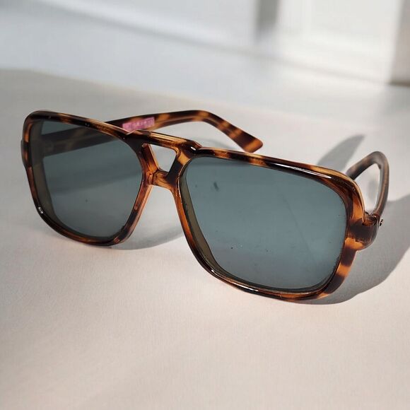 Vintage Style Eyes Gray Glass Lens Brown Tortoise Sunglasses Frames Japan Square - Picture 4 of 16